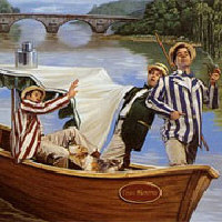 Drei m&auml;nner im Boot